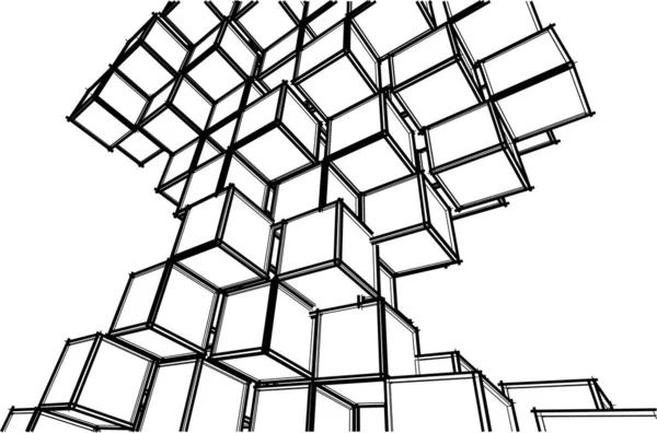 Cubes Géométrie Abstraite Rendu — Image vectorielle
