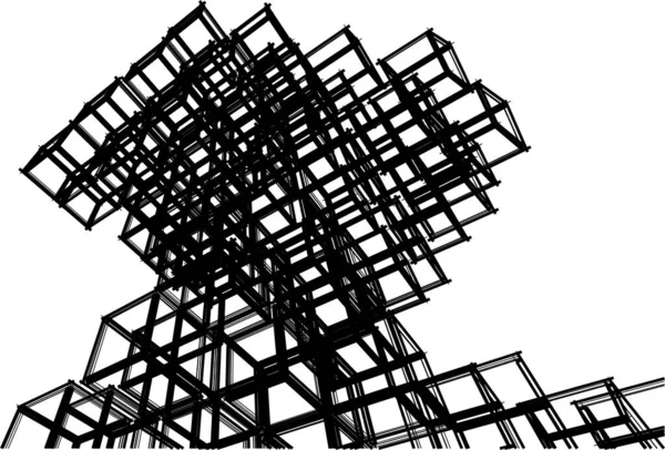Cubos Abstrato Geometria Renderização —  Vetores de Stock
