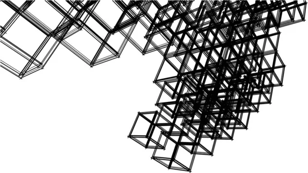 立方体抽象幾何学3Dレンダリング — ストックベクタ