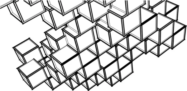 Cubi Geometria Astratta Rendering — Vettoriale Stock