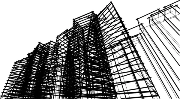 Arquitectura Abstracta Ilustración Fondo — Vector de stock