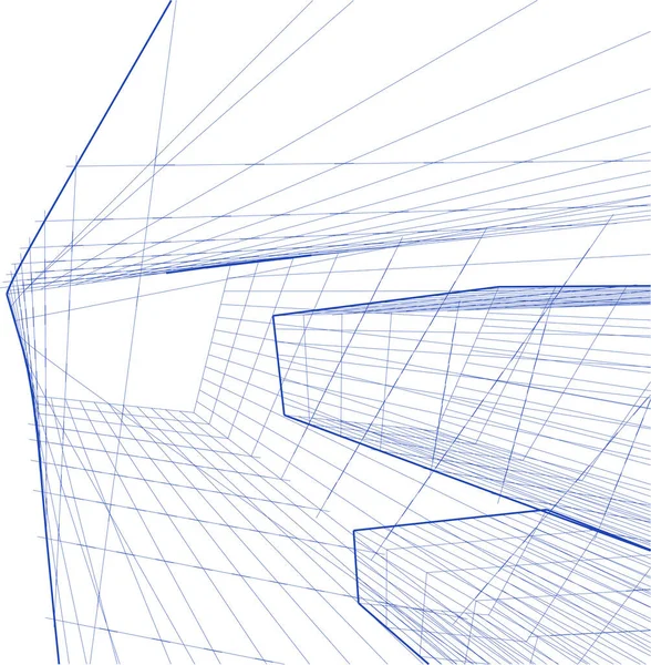 Abstrakte Moderne Architektur Modulare Fassade Illustration — Stockvektor