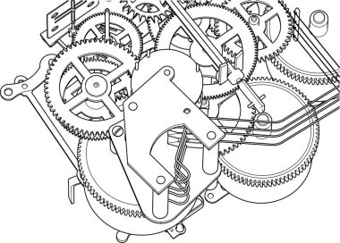 saat mekanizması şeması 3d oluşturma