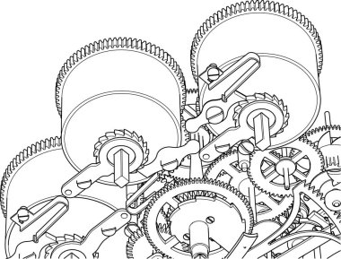 saat mekanizması şeması 3d oluşturma