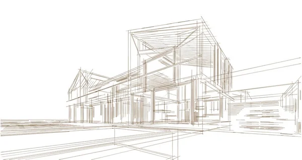 Maison Architecture Croquis Illustration — Photo