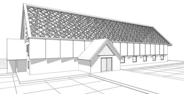 Roof Design House Rendering — Stock Photo, Image