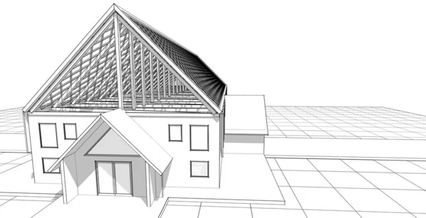 Roof Design House Rendering — Stock Photo, Image