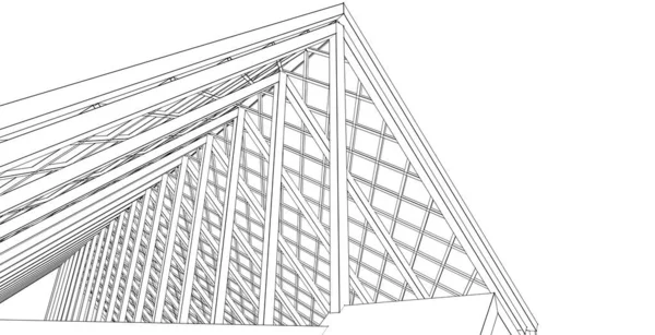 Dachgestaltung Des Hauses Rendering — Stockfoto