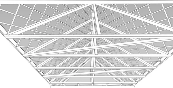Návrh Střechy Domu Vykreslování — Stock fotografie