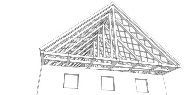 Evin çatı tasarımı 3D görüntüleme