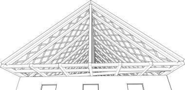 ev çatısı tasarımı 3d illüstrasyon