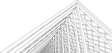 ev çatısı tasarımı 3d illüstrasyon