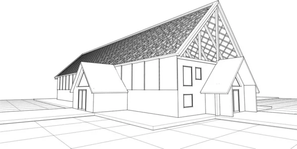 House Roof Design Illustration — ストックベクタ