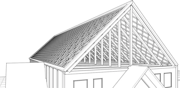 House Roof Design Illustration — Archivo Imágenes Vectoriales