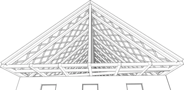 House Roof Design Illustration — Archivo Imágenes Vectoriales