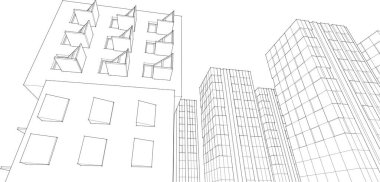 soyut mimari 3d resimleme arkaplanı