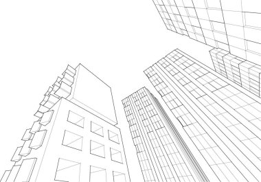 soyut mimari 3d resimleme arkaplanı