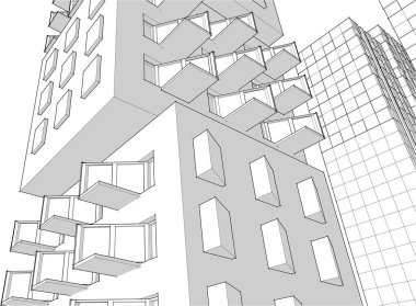 soyut mimari 3d resimleme arkaplanı