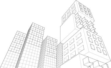 soyut mimari 3d resimleme arkaplanı