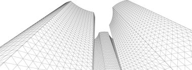 soyut mimari 3d resimleme arkaplanı