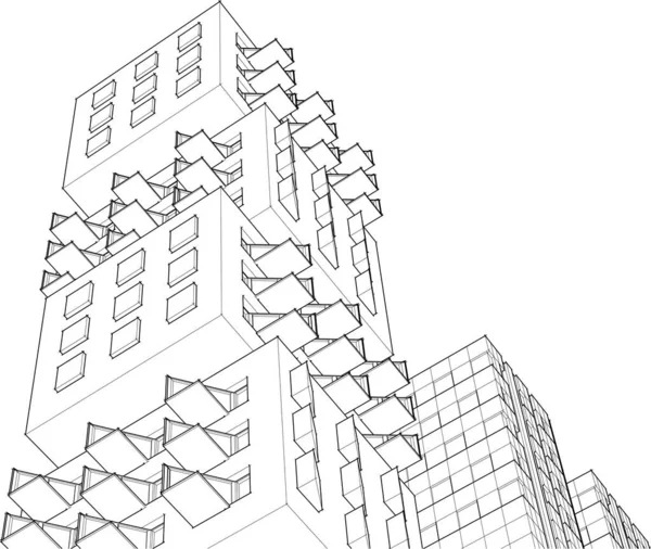 Architettura Astratta Illustrazione Sfondo — Vettoriale Stock