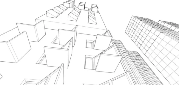 Abstrakte Architektur Illustration Hintergrund — Stockvektor
