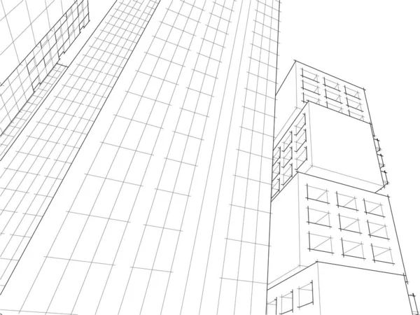 Abstrakte Architektur Illustration Hintergrund — Stockvektor
