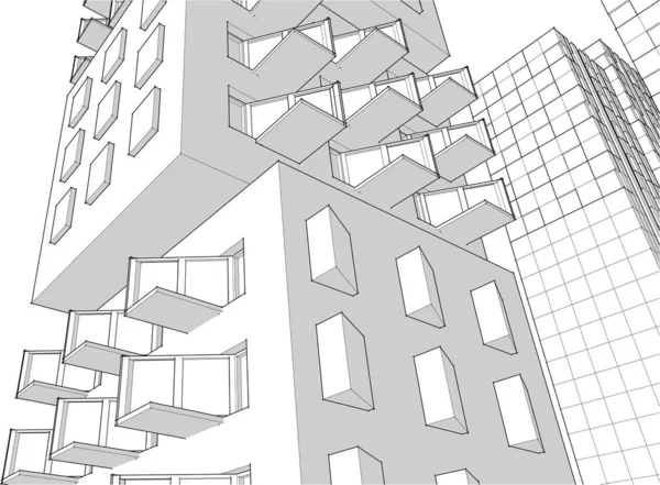 Architecture Abstraite Illustration Fond — Image vectorielle