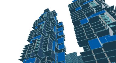 soyut mimari 3d resimleme arkaplanı