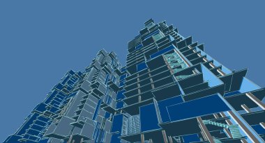 soyut mimari 3d resimleme arkaplanı