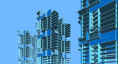 soyut mimari 3d resimleme arkaplanı