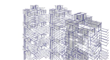 soyut mimari 3d resimleme arkaplanı