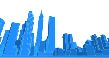 Modern şehir panoraması 3D illüstrasyon