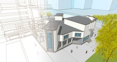 Şehir mimarisi 3D görüntüleme