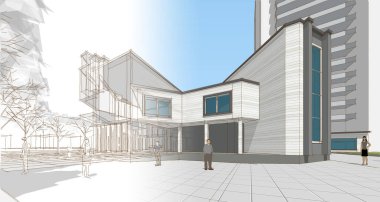 Şehir mimarisi 3D görüntüleme