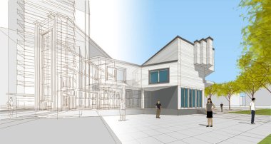 Şehir mimarisi 3D görüntüleme