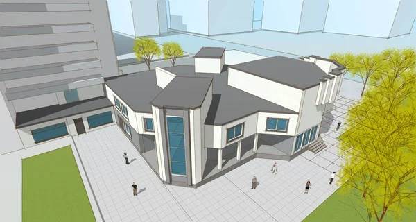 Şehir mimarisi 3D görüntüleme