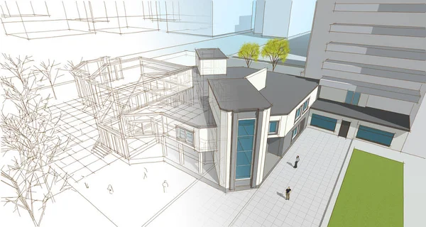 Şehir mimarisi 3D görüntüleme