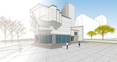 Şehir mimarisi 3D görüntüleme