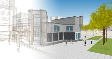 Şehir mimarisi 3D görüntüleme