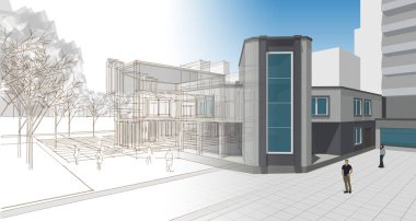 Şehir mimarisi 3D görüntüleme