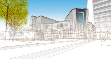 Şehir mimarisi 3D görüntüleme