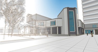 Şehir mimarisi 3D görüntüleme