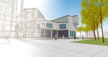 Şehir mimarisi 3D görüntüleme