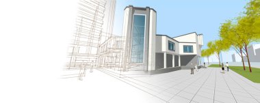 Şehir mimarisi 3D görüntüleme