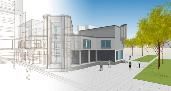 Şehir mimarisi 3D görüntüleme