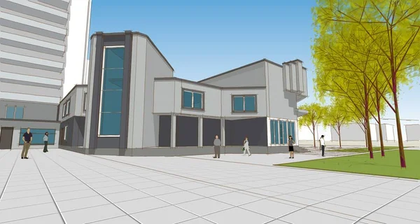 Şehir mimarisi 3D görüntüleme