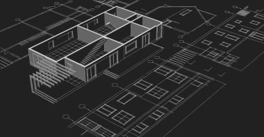 ev geleneksel mimarisi 3D görüntüleme