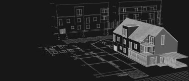 ev geleneksel mimarisi 3D görüntüleme