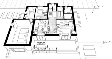 ev geleneksel mimarisi 3D görüntüleme
